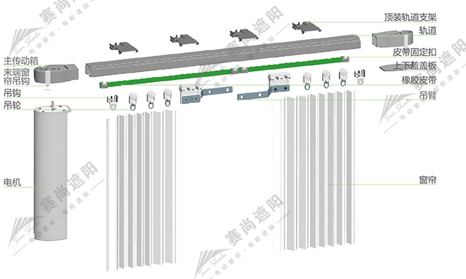 電動(dòng)開合簾產(chǎn)品結(jié)構(gòu)圖