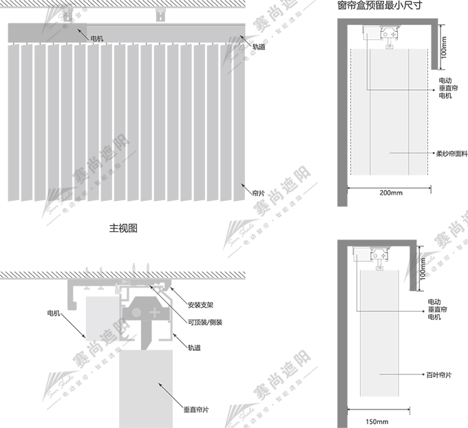 電動(dòng)垂直簾安裝方式