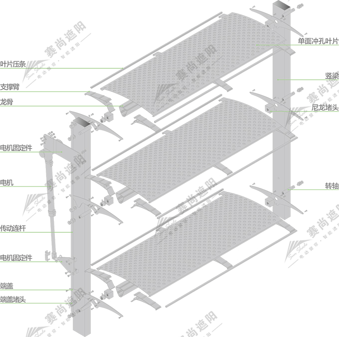 單面板百葉產(chǎn)品結(jié)構(gòu)圖