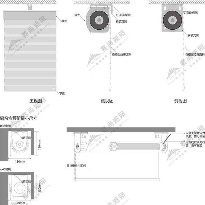 電動香格里拉簾安裝方式